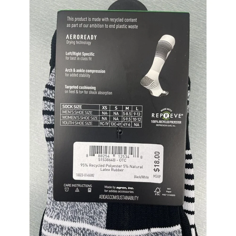 Youth Adidas Team Speed Sock Balck Size Small 13C-4Y